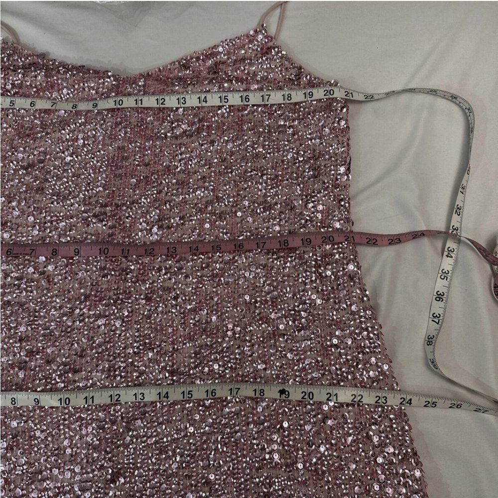 NWT $298 Mac Duggal‎ [ 12 ] Sequin Cocktail Slip Mini Dress Raspberry Pink Q592 - Picture 14 of 16